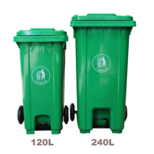 Garbage Bin With Wheels + Foot Pedal  - 120 ltrs