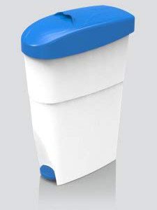 Sanitary Bin White & Blue Pedal - 18ltr