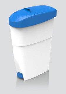 Sanitary Bin White & Blue Pedal - 18ltr