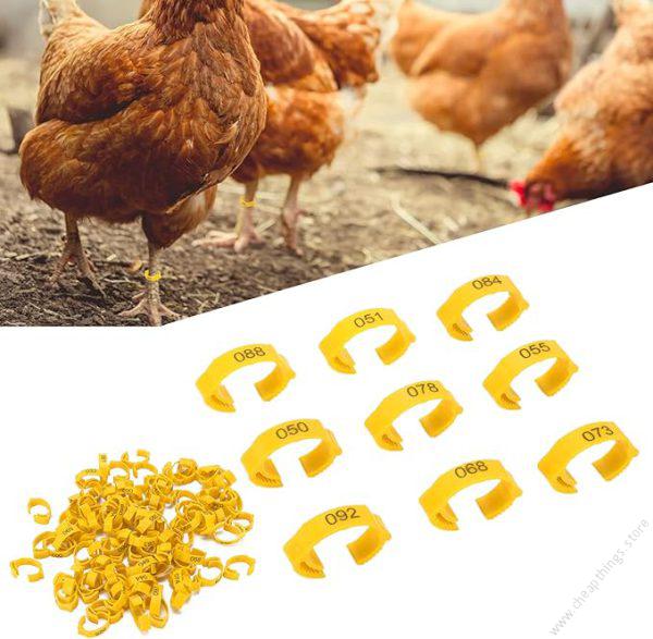 Birds or Chicken Leg Bands Yellow 1pc