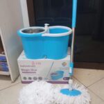 Spin Mop with Wheels and Soap Dispenser