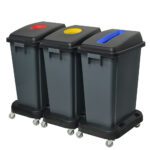 Dolly Bin Kit: 3 Gray Bins - 3 Dollies - 1 Blue