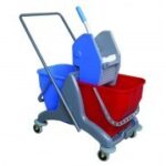 Twin Trolley Cleaning, Double Caster, With Double Buckets