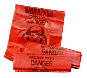 Bio Hazard Waste Disposal Bags 18x24inch Red 50pcs - Small