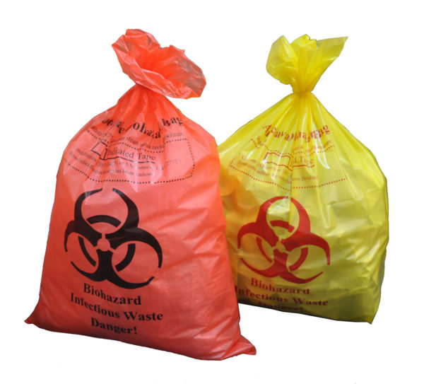 Bio Hazard Waste Disposal Bags 24x36inch Yellow 50pcs - Medium