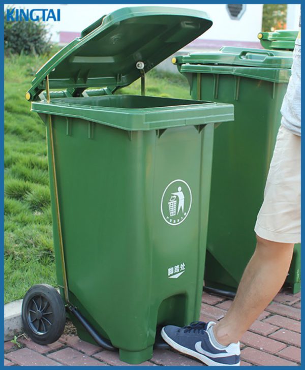 Garbage Bin With Wheels + Foot Pedal - 240 ltrs