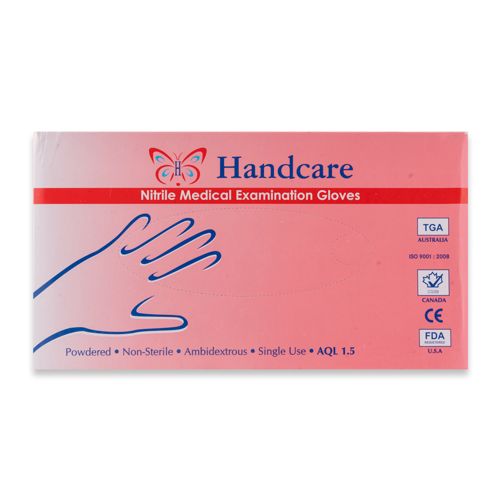 Powdered Nitrile Medical Examination Gloves - Handcare