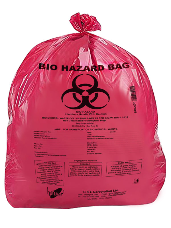 Bio Hazard Waste Disposal Bags 18x24inch Black 50pcs - Small