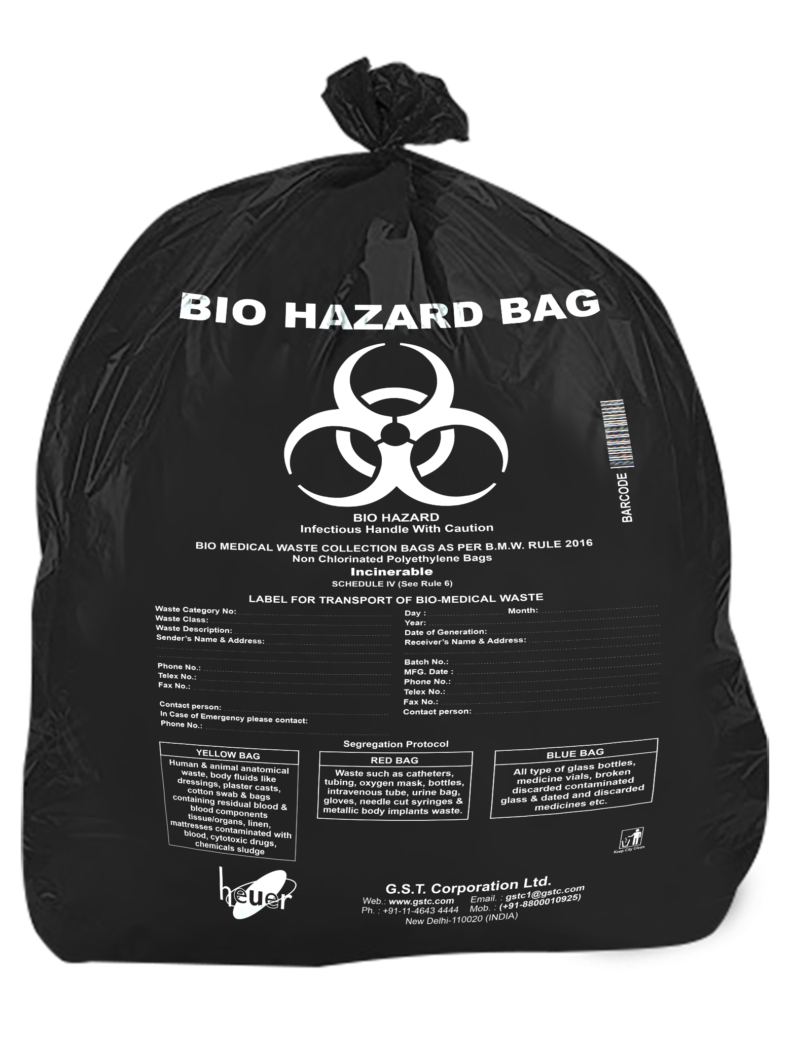 Bio Hazard Waste Disposal Bags 30x36inch Black 50pcs - Large