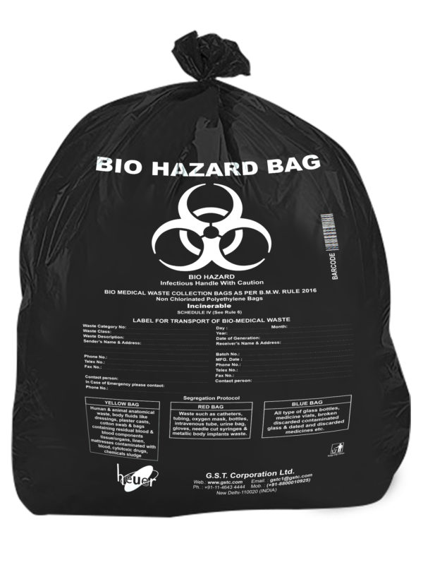 Bio Hazard Waste Disposal Bags 30x50inch Black 50pcs - Extra Large