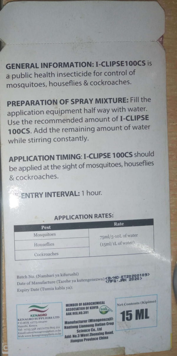 I-Clipse 100CS for Mosquitoes 15ml