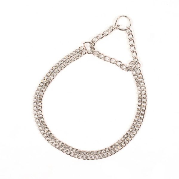 2-Row Choke Chain Slip Collar, Chrome Plated 45cm