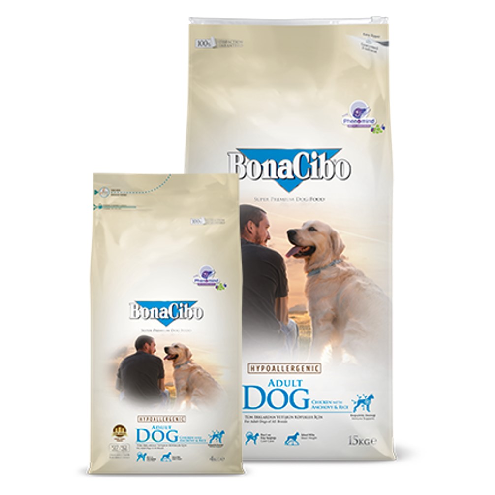 Bonacibo Adult Dog Food Chicken And Rice With Anchovy 15kg