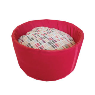 Circular and fluffy cat bed – red 1pc