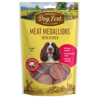 Dog Fest Meat Medallions With Ostrich For Adult Dogs 1pc