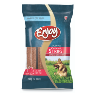 Enjoy Dog Treats – Chew Strips with Beef 200g (20 strips)