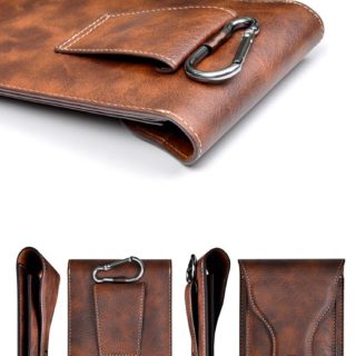 Multifunctional Pu Leather Cell Phone Waist Bag