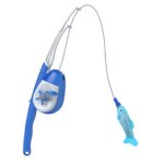 Interactive playing rod with plush fish 1pc
