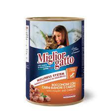 Migliorgatto Adult Cat Food CHUNKS WITH Poultry and Carrots 405gr