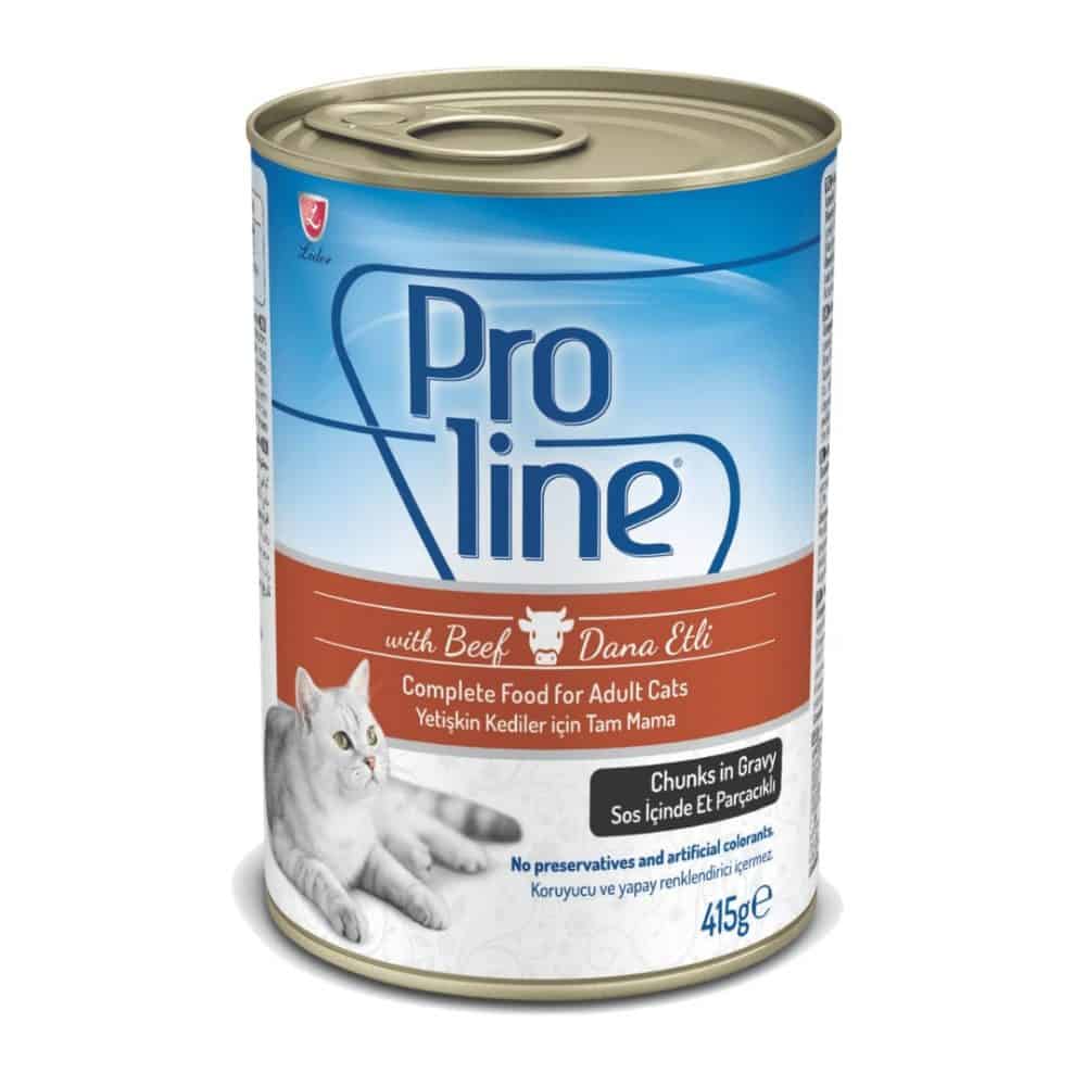 Proline Adult Cat Food Canned – Beef Chunks in Gravy 0.145kg