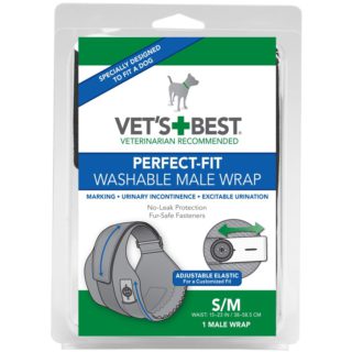 Vet’s Best Perfect Fit Washable Male Dog Wrap Small/Medium