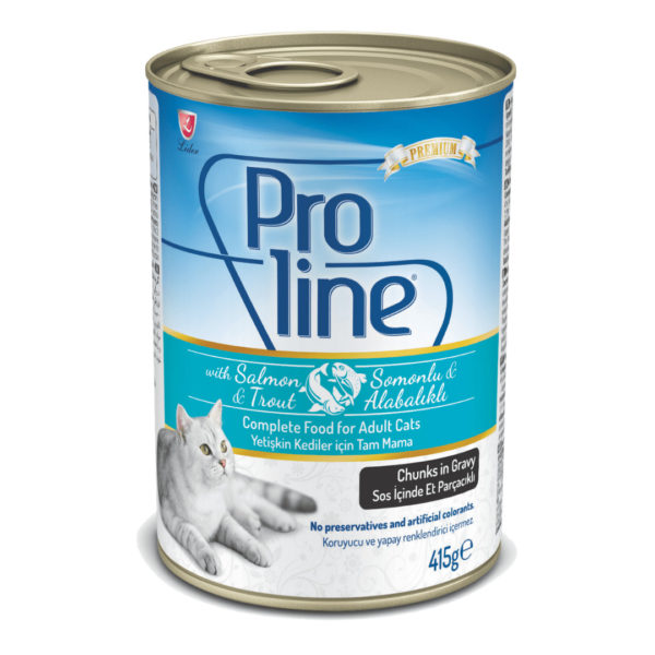 Proline Adult Cat Food Canned – Salmon & Trout Chunks in Gravy 0.415gr