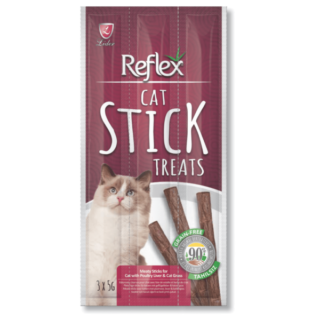 Reflex Cat Treats – SticksTreats, Grain Free Poutry Liver & CAT Grass (3 Sticks X 5G) 15G