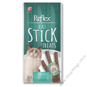 Reflex Cat Treats – Stick treats, Grain Free Lamb& Cat Grass (3 Sticks X 5G) 15g