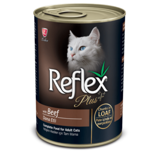 Reflex Plus Adult Cat Food Canned – Beef Chunks In Loaf Pate 0.4kg