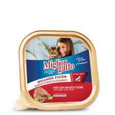 Migliorgatto Adult Cat Food Alutray PATE With Beef And Heart 100gr