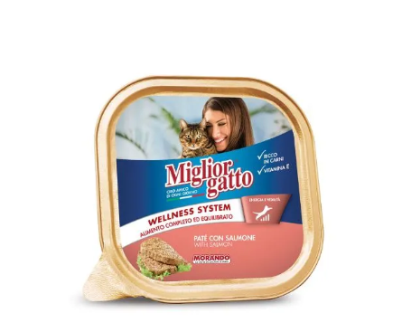 Migliorgatto Adult Cat Food Alutray Pat? With Salmon 100gr