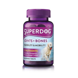Vitabiotics SuperDog Canine Supplement Joints and Bones – 60 Chewable Tablets