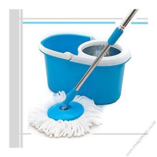 360 Degree Spin Mop and Bucket Blue - Metallic