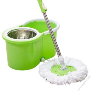 360 Degree Spin Mop and Bucket Green - Metallic