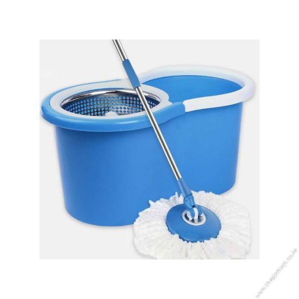 360 Degree Spin Mop and Bucket Blue - Metallic