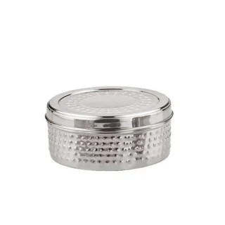 Stainless Steel Cannister (Hammerred Puri Dabba) (No 10)