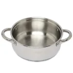 Stainless Steel Induction Base Belly Shaped Casserole w Glass lid - 21.5cm