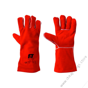 Welding Gloves Leather Red