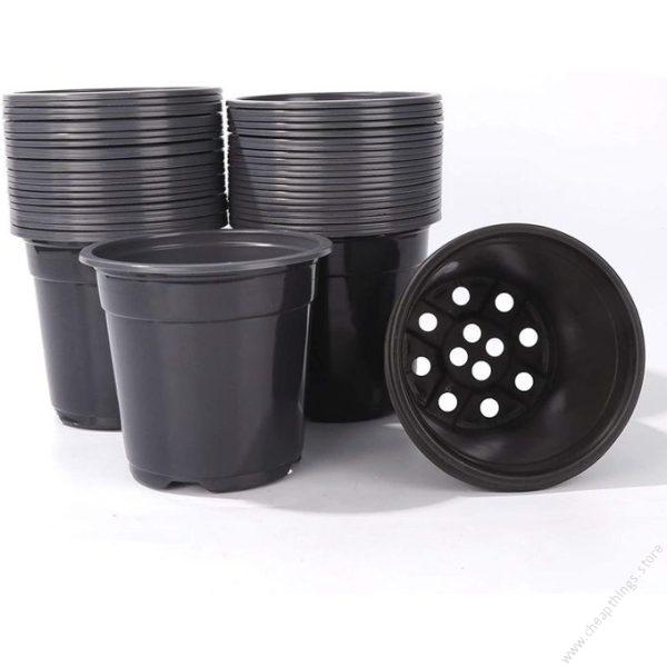 Flower Pots 350ml Black Round (4.0 inch x 3.5 inch) 10pcs