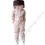 Bee Suit (beige cotton) Overall + Head Gear + Pair of Gloves + Bee Smoker – Imported