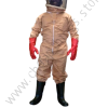 Bee Suit (beige cotton) Overall + Head Gear + Pair of Gloves + Bee Smoker - Local