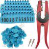 Cow Ear Tags Blue 100pcs + 1 Applicator