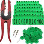 Cow Ear Tags Green 100pcs + 1 Applicator
