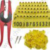 Cow Ear Tags Yellow 100pcs + 1 Applicator