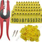 Cow Ear Tags Yellow 100pcs + 1 Applicator