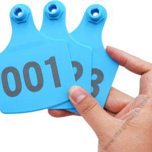 Cow Ear Tags Blue 100pcs