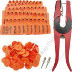 Cow Ear Tags Orange 100pcs + 1 Applicator