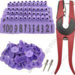 Cow Ear Tags Purple 100pcs + 1 Applicator
