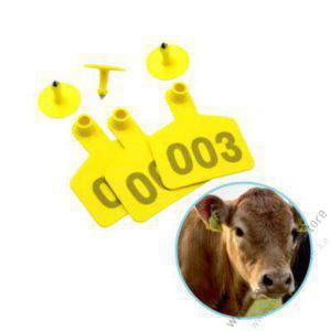 Cow Ear Tags Yellow 100pcs