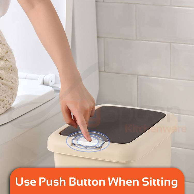 2 in 1 Pedal Push Dustbin (15ltrs)